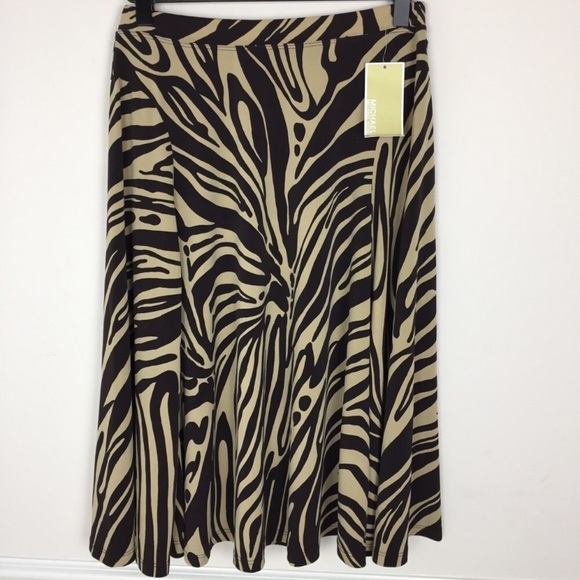 Michael Michael Kors Animal Print Skirt Brown XS - Picture 2 of 7
